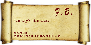 Faragó Baracs névjegykártya